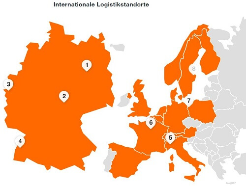 Grafik: Zalando Logistik Standorte