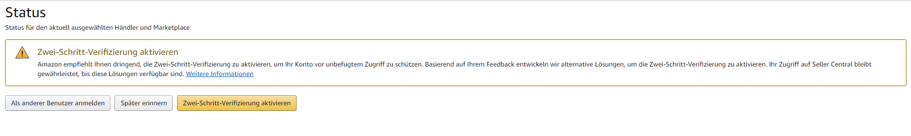 Zwei-Schritt-Verifizierung Amazon