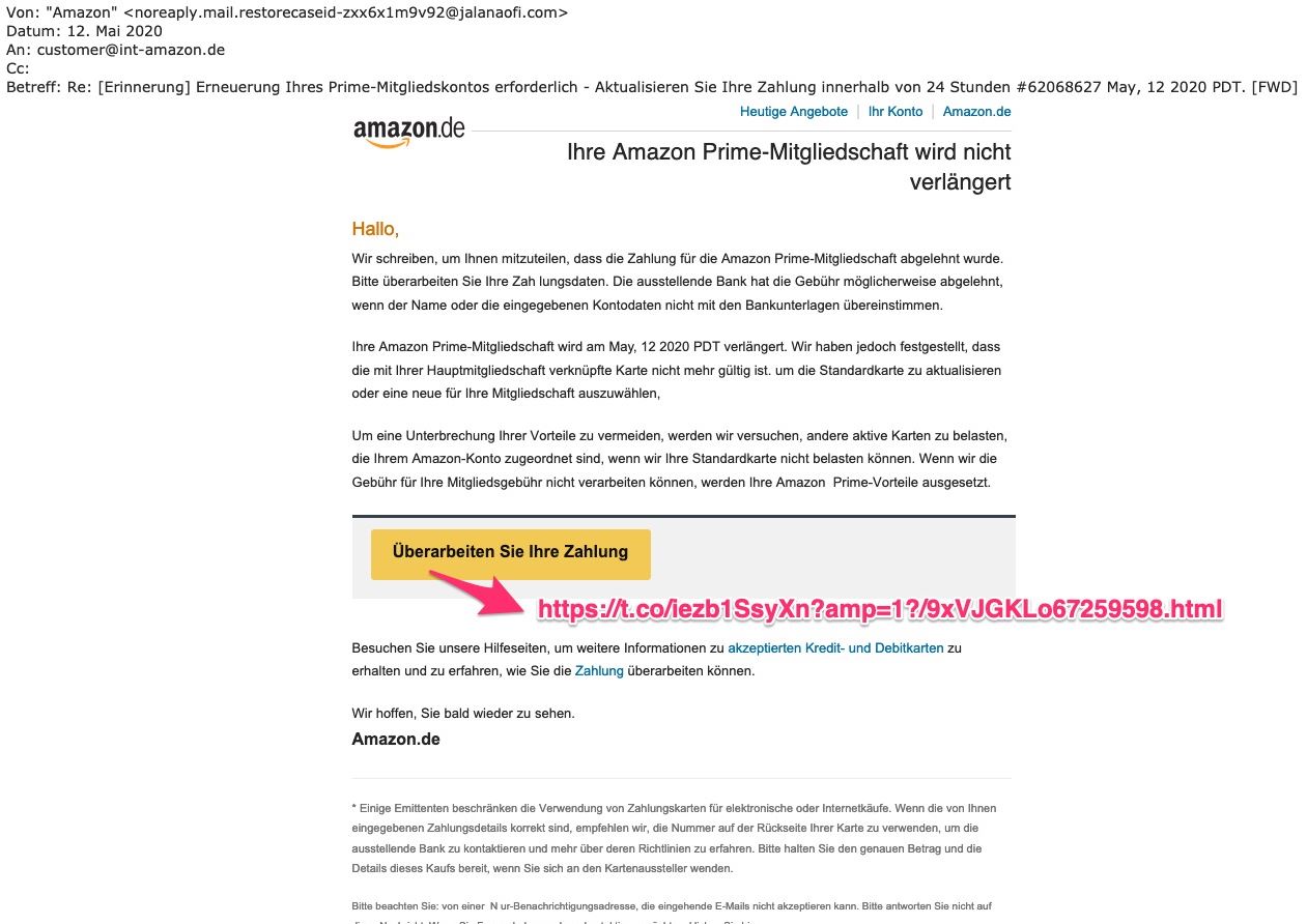 Amazon Phishingmail 
