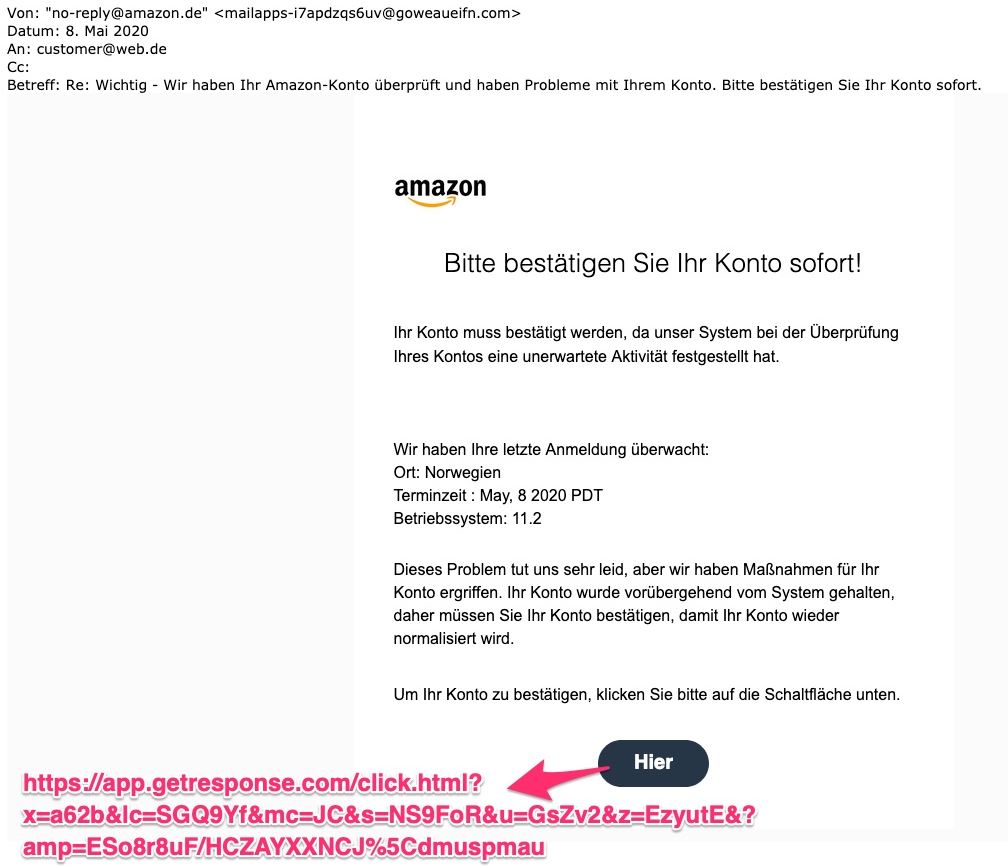 Phishingmail Amazon