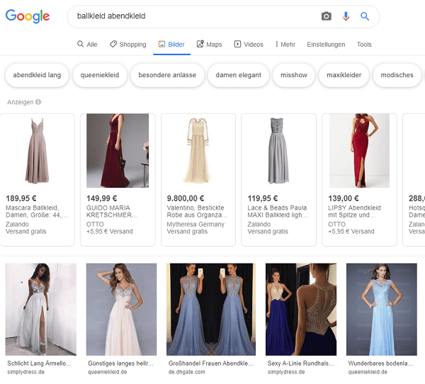 Screenshot Google-Bildersuche / Google