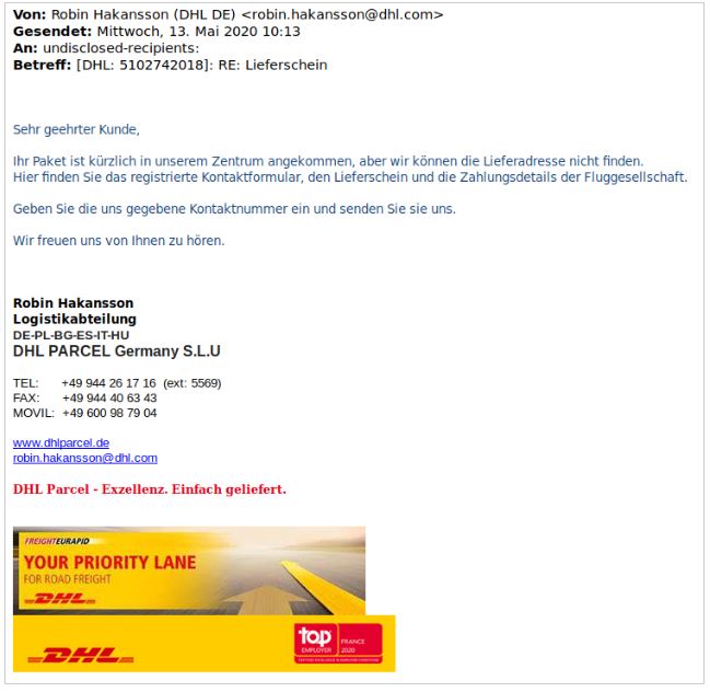 DHL Spammail