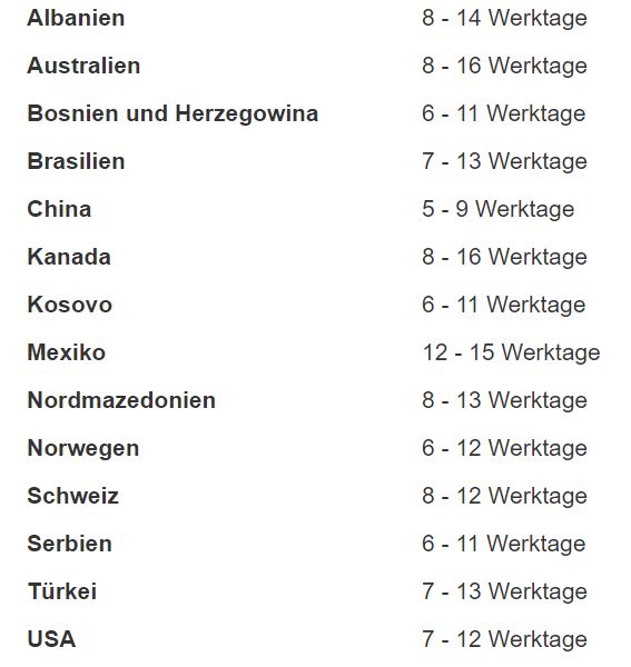 Laufzeiten Hermes Pakete