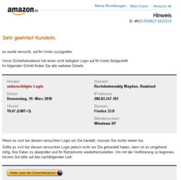 Phishing-Mail Amazon