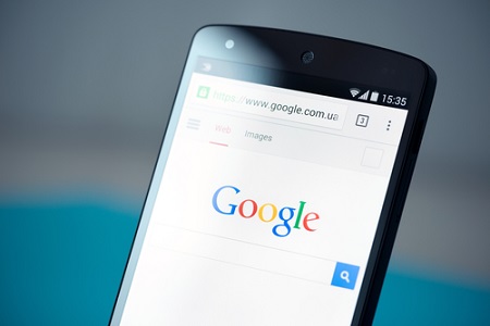 Google Seite auf Smartphone