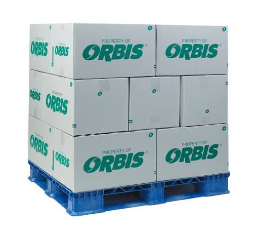 Mehrwegverpackung Orbis auf Palette